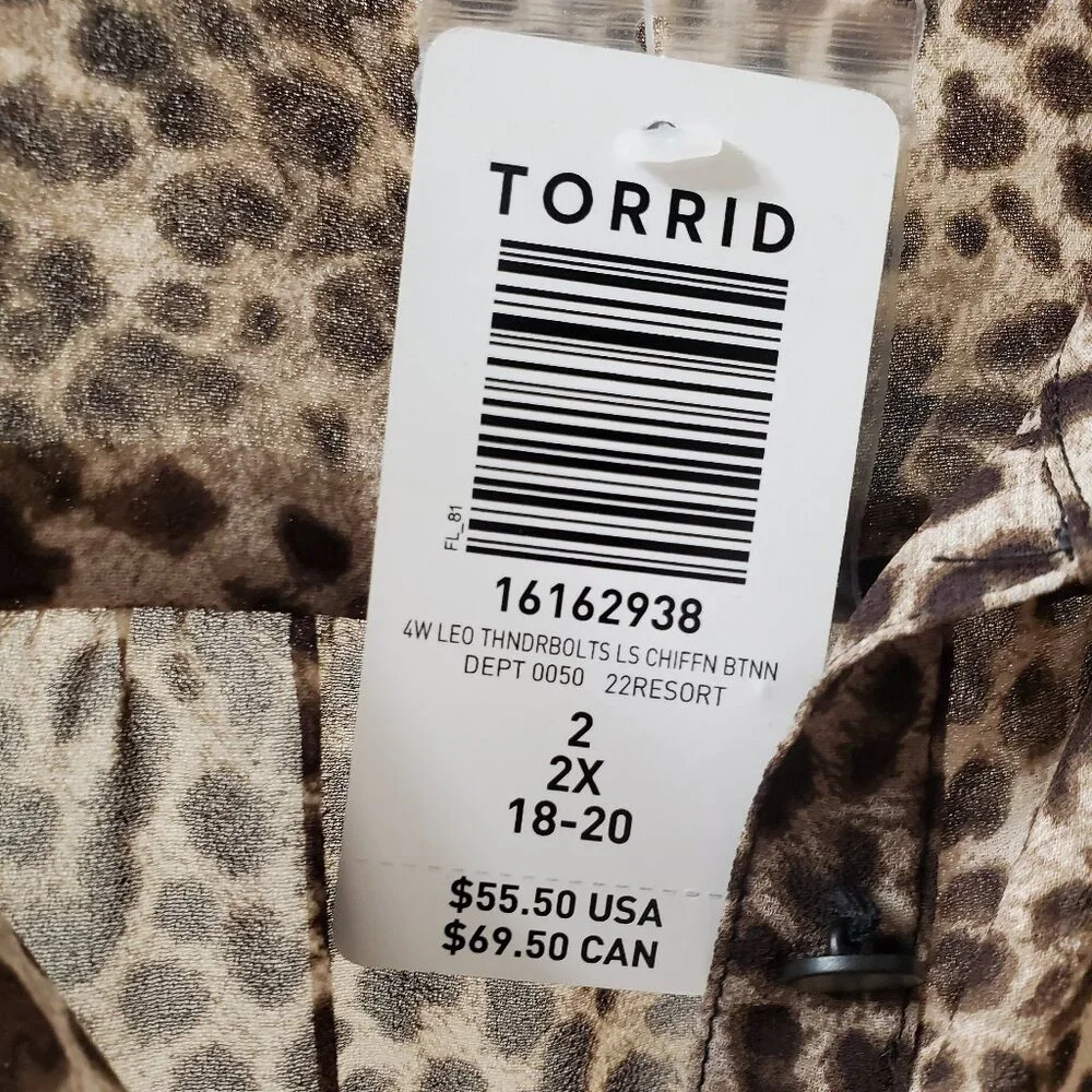 Torrid Plus Size Leopard Print Blouse - Picture 5 of 9